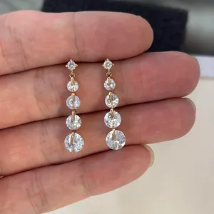 Sparkling CZ Dangle Drop Earrings for Women thumbnail 4