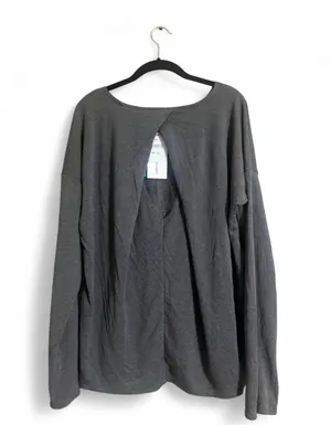 Threads 4 Thought Sweater Sz L Kelli Open Back Overlay MODAL Blend Everday Wear thumbnail 2
