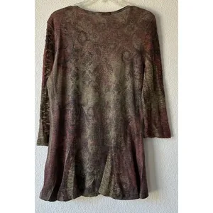 Cactus Boho Women’s Tunic Shirt Scoop Neck Top Flared Hem Flowy Long Sleeve thumbnail 6