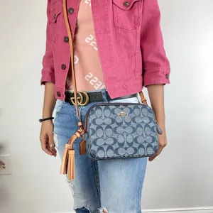 NWT Coach Mini Camera Bag In‎ Signature Chambray Denim color thumbnail 6