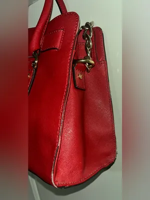 Michael Kors Hamilton Satchel Red grained leather. thumbnail 5