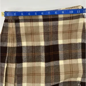 Vintage Pure New Wool Plaid Wrap Kilt Skirt Women’s XS Small Beige Brown Tartan thumbnail 12