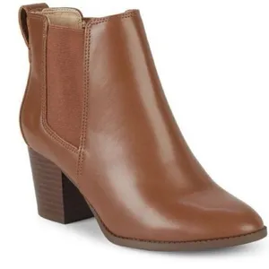 Pure Navy Weller Brown Faux Leather Booties, 9 NWOT thumbnail 1