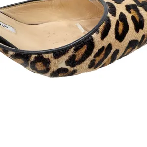 Manolo Blahnik Carolyne Leopard Calf Hair Slingback Pumps Size 38 thumbnail 6
