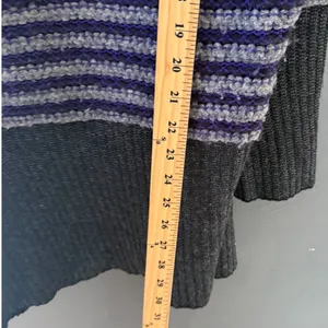 Free‎ People Womens Grey Purple Striped Lambswool Cowl Neck Batwing Sweater M thumbnail 8