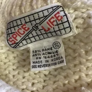 Vintage 80s Hand Knit Turtleneck Sweater | Cream Cable Knit Cottagecore thumbnail 3