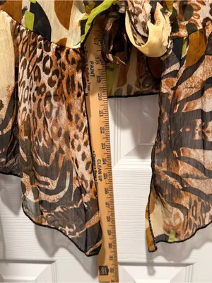 Cato NWT Animal Print Tie-Front Blouse Size Small thumbnail 6