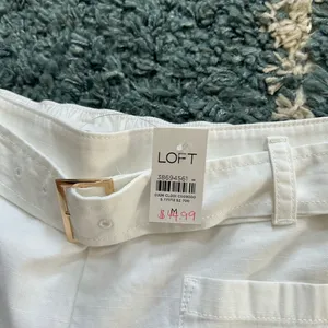 LOFT Cream Women's Belted Shorts thumbnail 3