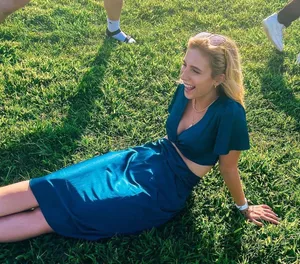 Forever 21 Teal Midi skirt thumbnail 1