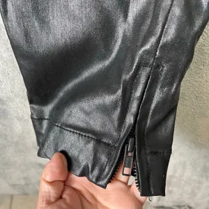 Kut From The Kloth‎ Reese Ankle Straight Leg Zipper Black Faux Leather Pants 6L thumbnail 7