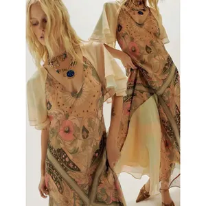 Free People Bohemian Witchy Celestial Nights Maxi Dress in Fairy Combo Medium thumbnail 6