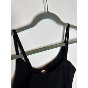 NWT LOFT Black Ribbed Lettuce Hem Cami Spaghetti Strap Tank Top Women Size S thumbnail 8