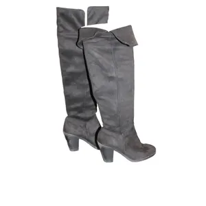 Qupid Over The Knee Boots Womens Black Faux Suede Pointed Toe Block Heel Tall thumbnail 6
