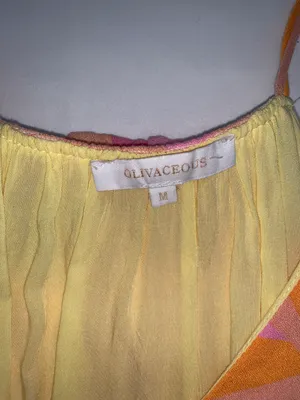Colorful Ruffle Dress Orange Size M thumbnail 3