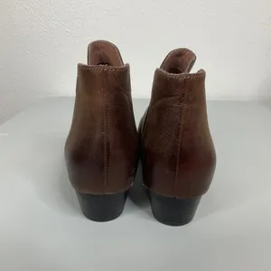 Seychelles Brown Leather Ankle Boots Western Almond Toe‎ Block Heel Womens 7.5 thumbnail 4