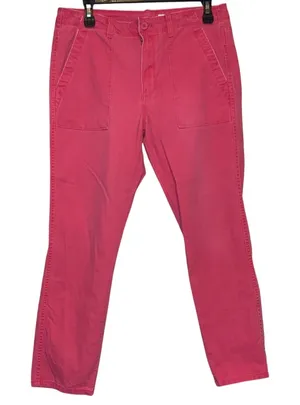 Gap Bubblegum Pink Boyfriend‎ Chino Pants Women's 6R Utility Pocket Casual thumbnail 1
