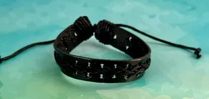 Black Leather Bracelet thumbnail 1
