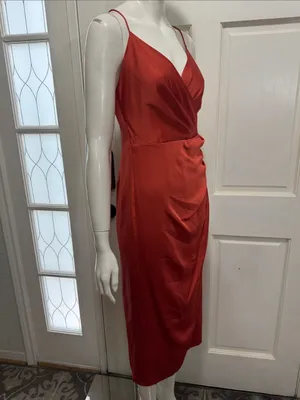 Jay Godfrey Prime Asymmetric Spaghetti Strap Satin Wrap Dress | Size 4 thumbnail 8