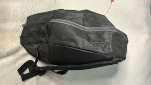 unisex black canvas backpack Casual Travel & Daily Day Pack thumbnail 4