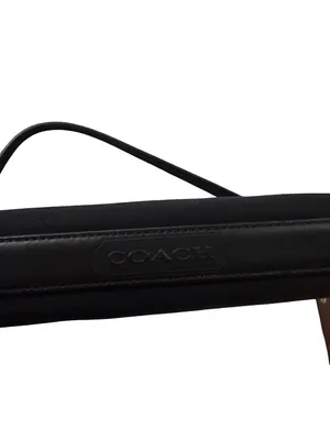 Coach Mercer Demi Black Canvas Leather Trim Demi Shoulder Bag Gunmetal Women's thumbnail 5