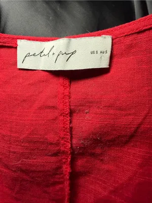 Petal & Pup Vanni Wrap Front Asymmetrical Vibrant Red Linen Top Smal thumbnail 7
