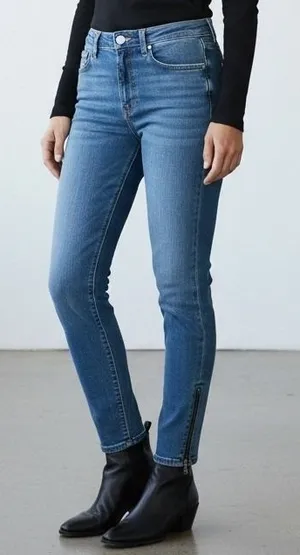 Free People 28 Skinny Jeans Jet Pocket‎ Zip Low Rise Ankle Casual Work Office thumbnail 1