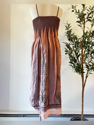 Y2k Lapis for Anthropologie Boho Dress mauve Dusty Rose Gauze Floral butterfly thumbnail 8