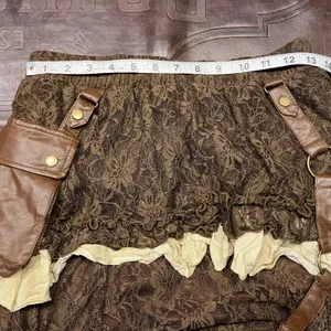 Spirit Halloween Steampunk Costume Skirt Vest Mask Adult M/L Brown‎ Gothic Gears thumbnail 15