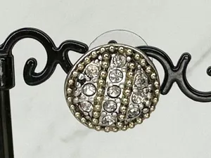 Chico's Rhinestone Studded Stud Earrings Pierced Pair thumbnail 5
