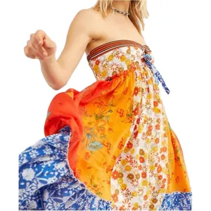 Free People Orange and Blue Maxi Dress thumbnail 7