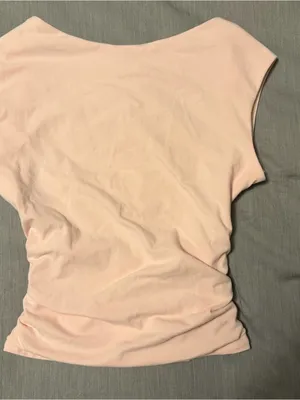 Garage SuperSoft Ruched Back Top Small Light Pink, Open Back Cap/Short Sleeve thumbnail 9
