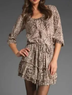 Rebecca Taylor Mid-2000s 100% Silk Leopard Print Dress Size 6 thumbnail 1