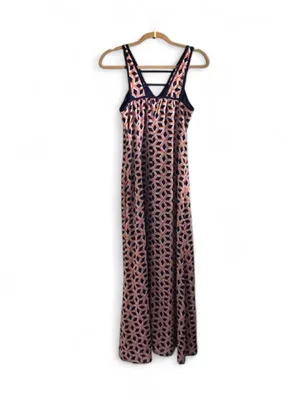Altar'd State Orange & Navy Geometric Print Sleeveless Maxi Dress thumbnail 5