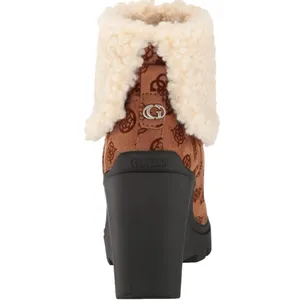 NEW GUESS Women's Tabloid Fashion Boot SZ-9.5 Brown White Faux Fur Lined thumbnail 4