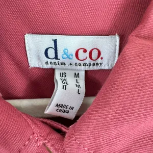 D & Co. 100% Cotton Pink‎ Collared Peplum Button Up Lightweight Shacket Size M thumbnail 7
