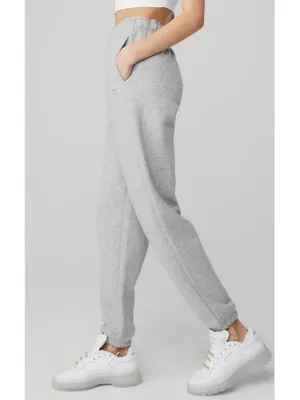 Alo Accolade Sweatpants Athletic Heathered Grey High-Rise Fleece Joggers Sweats thumbnail 4