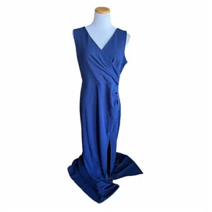 NWT Womens Woosea V Neck Navy Blue Bodycon Sweetheart Evening Cocktail Dress XL thumbnail 2