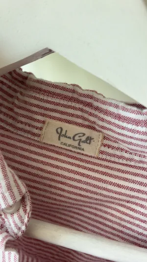 John Galt brandy melville white and pink striped button-up shirt thumbnail 2
