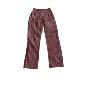 Abercrombie 90s Straight Vegan Leather Pants Womens 4 Red Brown Ultra High Rise thumbnail 14