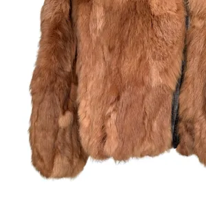Vintage Genuine Rabbit Fur Coat Jacket Small Made In Korea Variegated RN66109 thumbnail 8