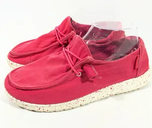 Hey Dude Wendy Canvas Slip On Loafer Shoes Women Coral Pink 7 Beach Costal Comfy thumbnail 1