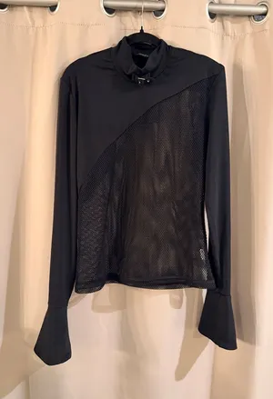 Incerun NWT Black Mesh Panel Long thumbnail 1