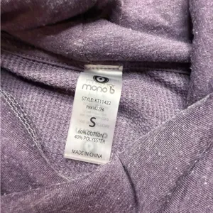✨💜 Mono B Cropped Cowl Neck Long‎ Sleeve Top Purple Size S 💜✨ thumbnail 4
