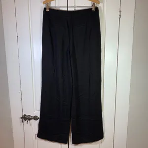 Lulus Black High Waisted‎ Wide Leg Pleated Rayon Trousers Pants Office Church M thumbnail 2
