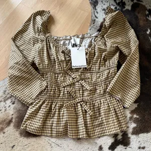 REFORMATION Lauryn Top‎ Gingham In brown Size 10 NWT thumbnail 3