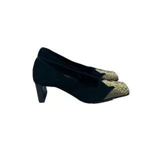 RODO Black Square Snakeskin Toe Western Style Heels‎ Size 35 / US 5 thumbnail 5