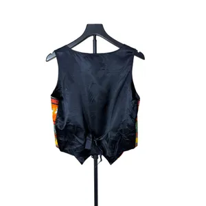 Basic Editions Vintage Halloween Vest Black Cats Ghosts Pumpkins‎ Womens Medium thumbnail 4