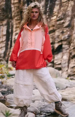 Free People Like The Wind Logo Jacket - Peach Combo thumbnail 1