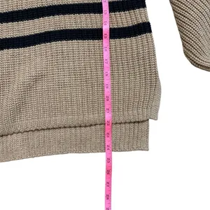 Old Navy Mock-Neck Tunic Sweater Knit Tan and Black Stripe XS thumbnail 8