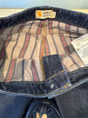 Carhartt Flannel Lined Straight Leg Jeans Size 8 thumbnail 7